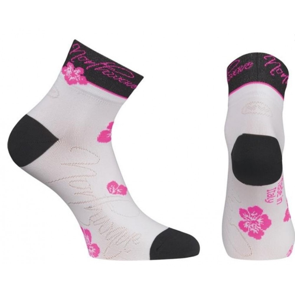 Northwave Diva Sock Wht/Blk/Pink Flou M