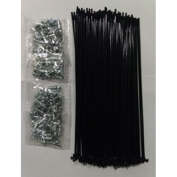 Mach 1 184mm 14g Black Plain guage Spokes (QTY 50)