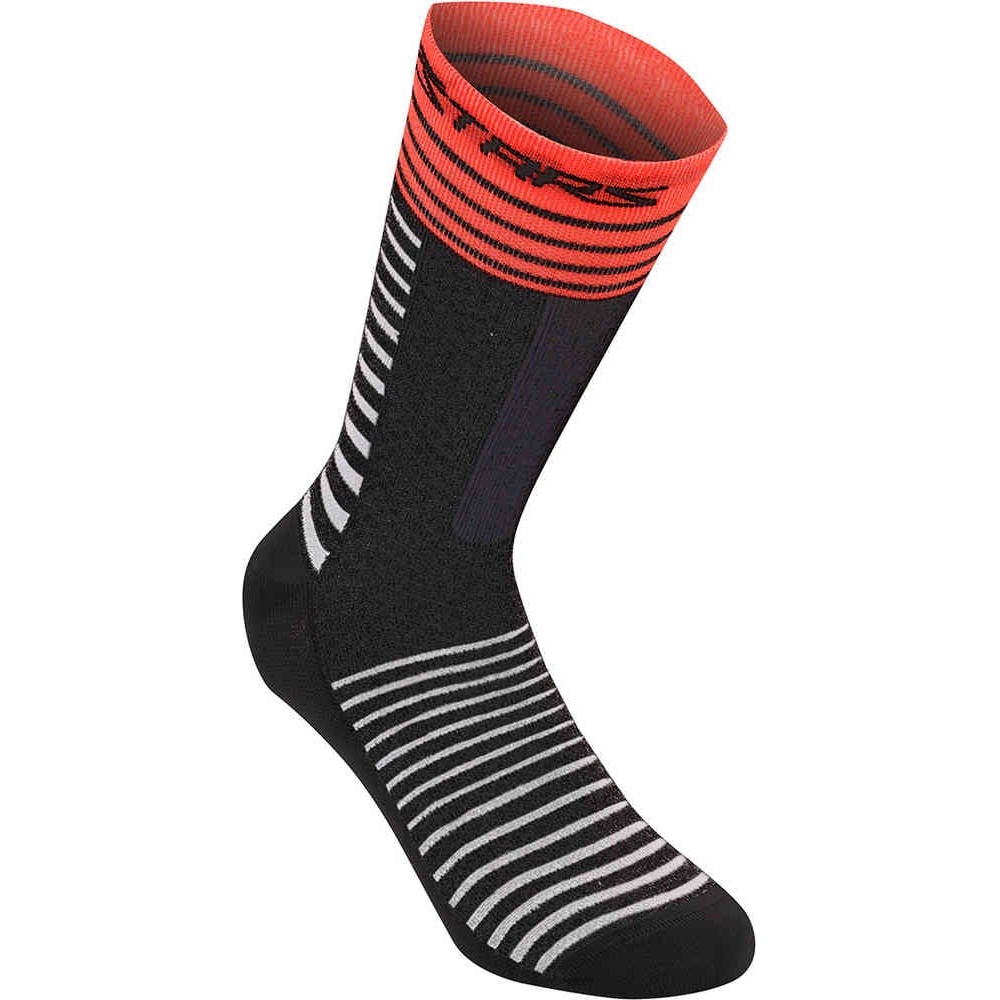ALPINESTARS DROP SOCKS 19 BLACK BRIGHT RED   S