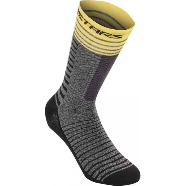 ALPINESTARS DROP SOCKS 19 MID GRAY YELLOW   L