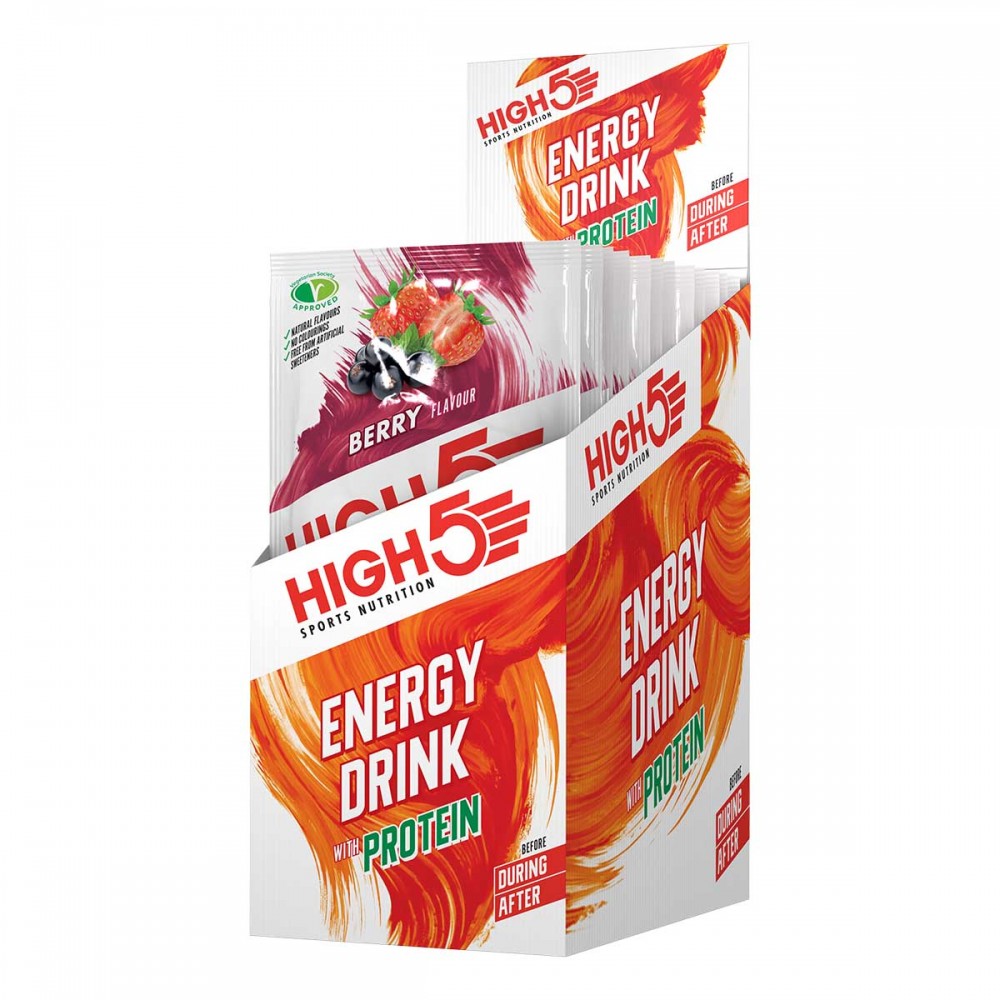 High 5 Energy Drink with Protein - Berry / 12 x 47g Sachets