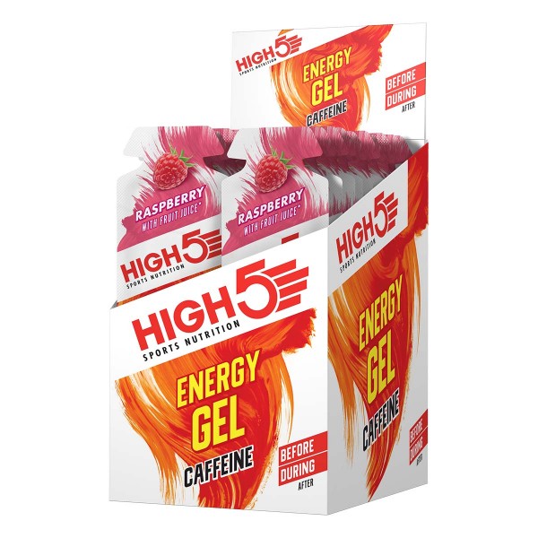 High 5 Energy Gel Caffeine - Raspberry / 20 x 40g Gels