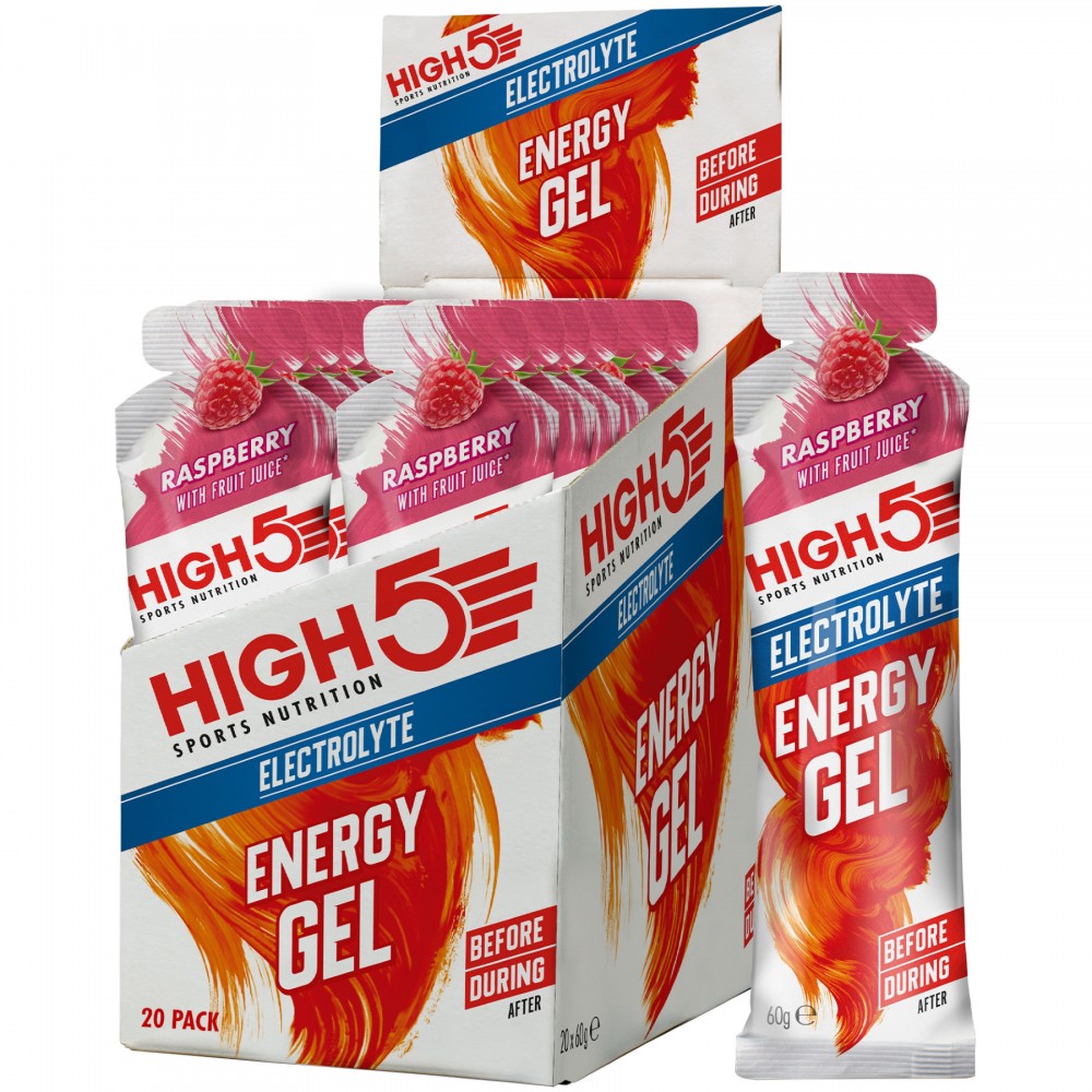 High 5 Energy Gel Electrolyte - Raspberry / 20 x 60g Gels