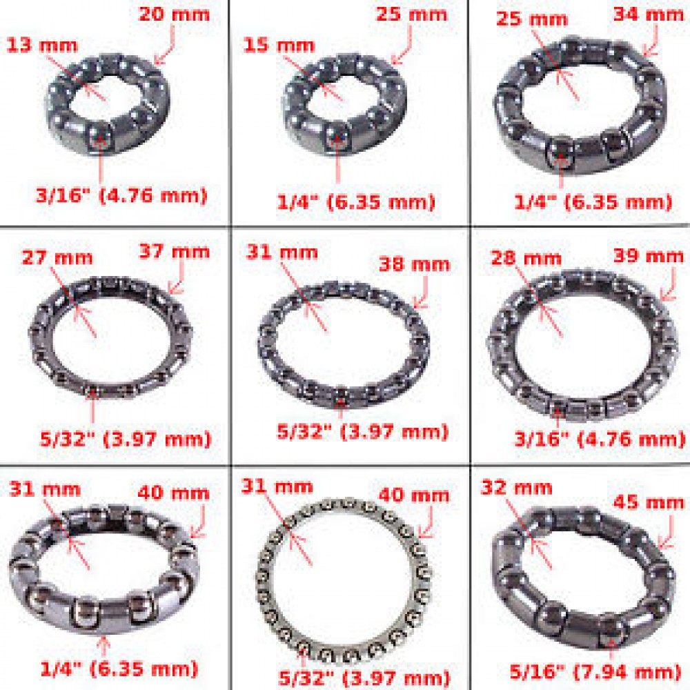 Bearings 9 caged 1/4 (20) for BB