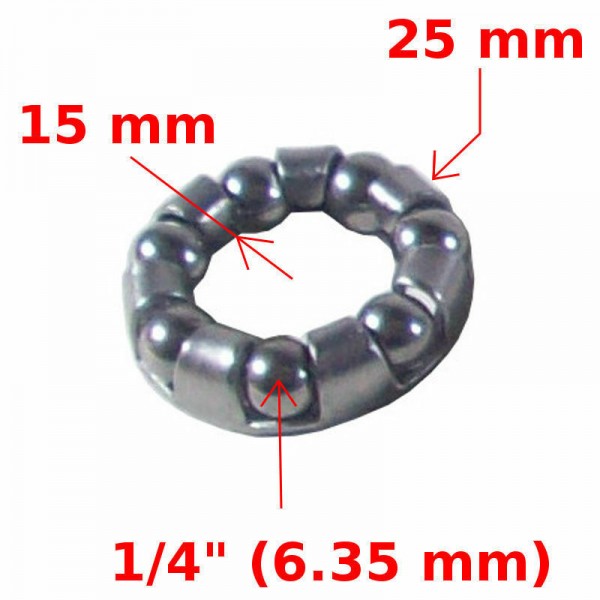 Bearings 7 caged 1/4 (20pack) for hubs