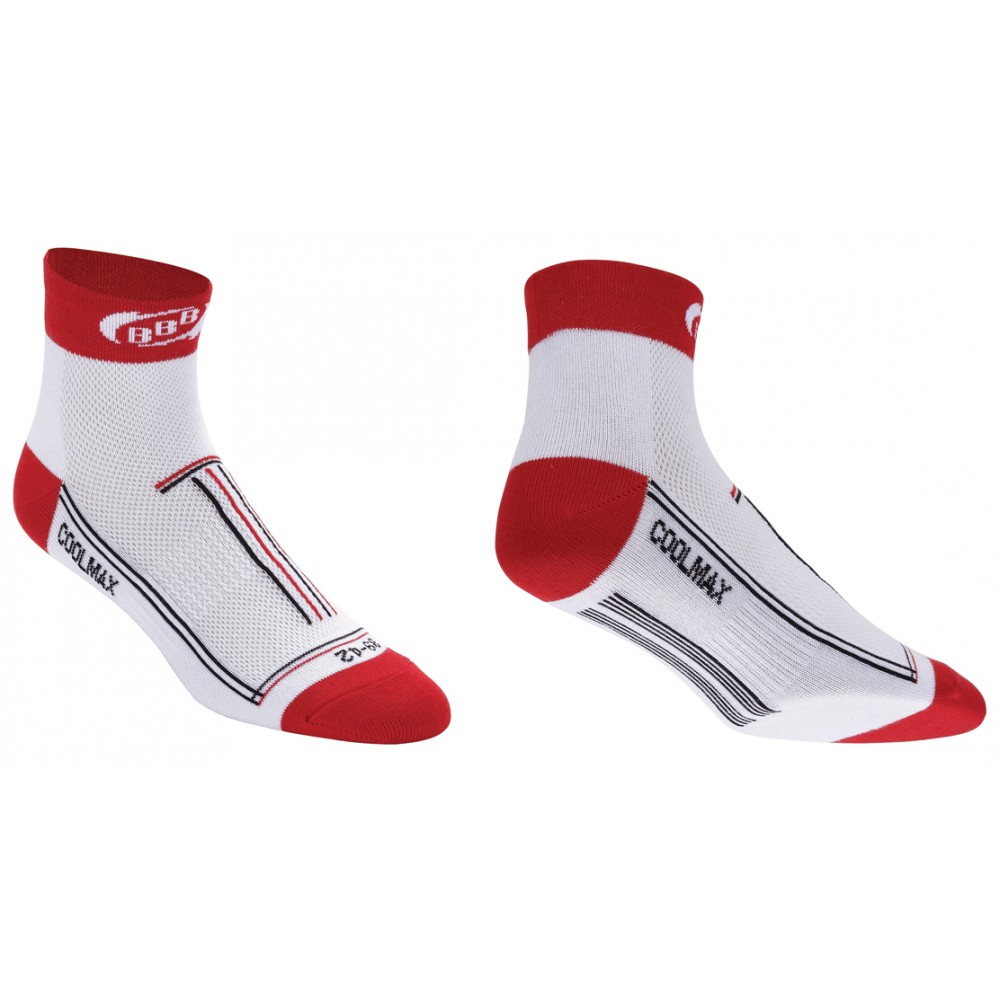 BBB BSO-01 TechnoFeet Socks White/Red 35-38